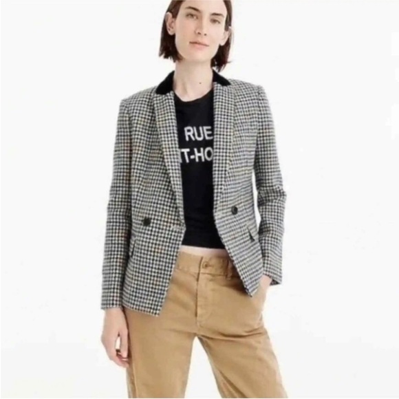 J. Crew size 2 petite Dover houndstooth wool blazer. NWT - Picture 2 of 13
